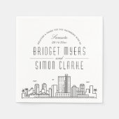 Serviette En Papier Ligne Skyline Sarasota Deco | Mariage Événement Na (Devant)