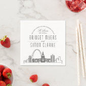 Serviette En Papier Ligne Skyline St. Louis Deco | Mariage, événement  (En situation)