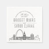 Serviette En Papier Ligne Skyline St. Louis Deco | Mariage, événement  (Devant)