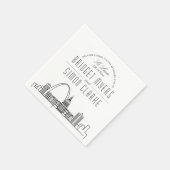 Serviette En Papier Ligne Skyline St. Louis Deco | Mariage, événement  (Coin)