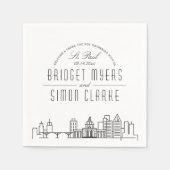 Serviette En Papier Ligne Skyline St. Paul Deco | Événement Mariage (Devant)