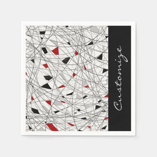 Serviette En Papier Lignes à carreaux Motif Abstrait serviettes (Devant)