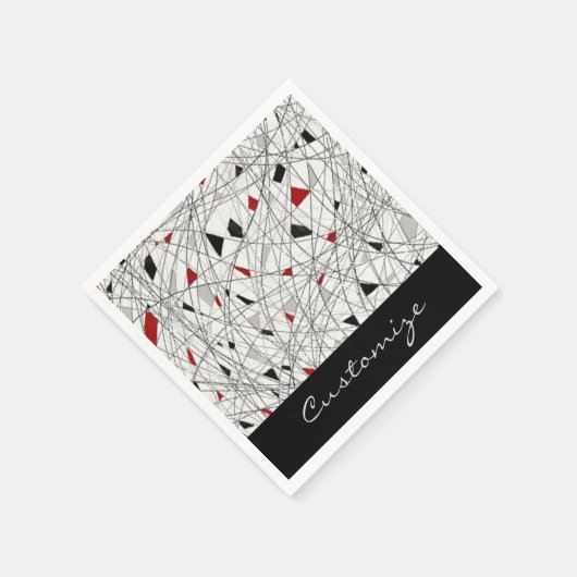 Serviette En Papier Lignes à carreaux Motif Abstrait serviettes (Coin)