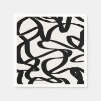 Lignes Abstraites En Fils De Crème Noir Et Beige