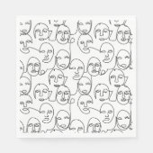 Serviette En Papier Lignes Abstraites modernes face à l'art de ligne c (Devant)