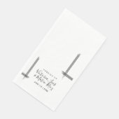 Serviette En Papier Lignes Abstraites Noir Blanc Mariage moderne (Coin)