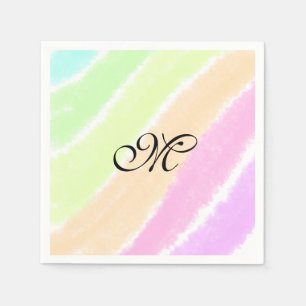 Serviette En Papier Lignes d'aquarelle stripe arc-en-ciel ajouter votr