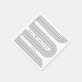 Serviette En Papier Lignes d'arche blanche élégantes personnalisées Ma (Coin)