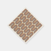 Serviette En Papier Lignes d'argile rétro Earthy Wavy Brown (Coin)