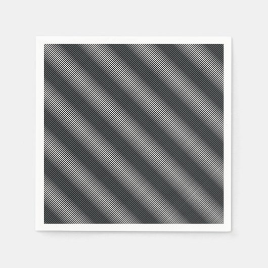 Serviette En Papier Lignes de gris noir et blanc ultra minces (Devant)