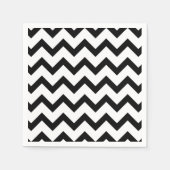 Serviette En Papier Lignes de motif en chevron noir simple rétro (Devant)