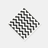 Serviette En Papier Lignes de motif en chevron noir simple rétro (Coin)