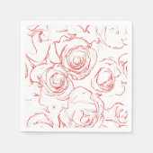 Serviette En Papier Lignes directrices de Red Roses (Devant)
