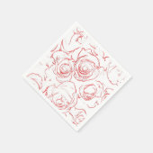 Serviette En Papier Lignes directrices de Red Roses (Coin)