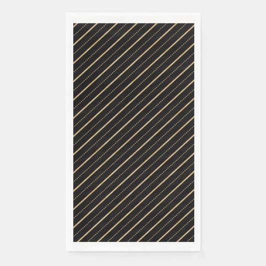 Serviette En Papier Lignes d'or diagonales (Devant)