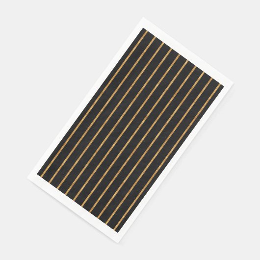 Serviette En Papier Lignes d'or verticales (Coin)