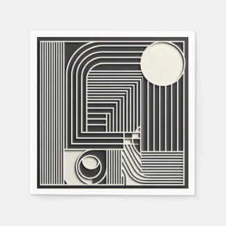 Serviette En Papier Lignes d'orbite géométriques