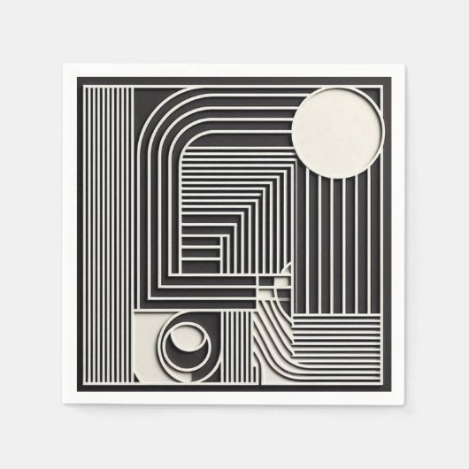 Serviette En Papier Lignes d'orbite géométriques (Devant)