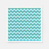 Serviette En Papier Lignes géométriques bleues marron blanches en zig (Devant)