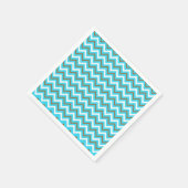Serviette En Papier Lignes géométriques bleues marron blanches en zig (Coin)