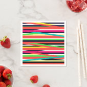 Serviette En Papier Lignes géométriques colorées Bandes Multi (En situation)