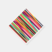 Serviette En Papier Lignes géométriques colorées Bandes Multi (Coin)