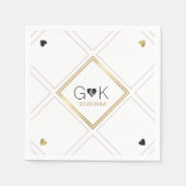 Serviette En Papier lignes géométriques élégantes avec monogramme . ma (Devant)