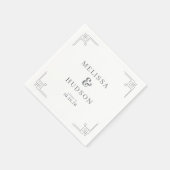 Serviette En Papier Lignes Géométriques Grises Élégantes (Coin)