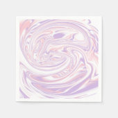 Serviette En Papier Lignes Modernes De Marbrage Liquéfié Rose Et Lilac (Devant)