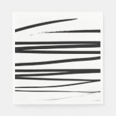 Serviette En Papier Lignes noires et blanches modernes Art Abstrait (Devant)