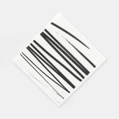 Serviette En Papier Lignes noires et blanches modernes Art Abstrait (Coin)