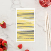 Serviette En Papier Lignes peintes à la main - jaune (En situation)