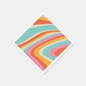 Serviette En Papier Lignes super rétro 60s Wavy (Coin)