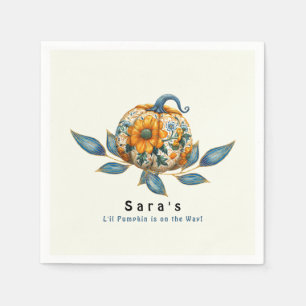 Serviette En Papier L'il Citrouille sur le chemin Baby shower coloré