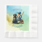 Serviette En Papier Lil' Slugger avec son chien | Le Baby shower du ga (Devant)