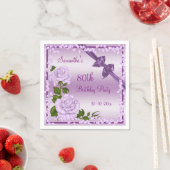 Serviette En Papier Lilac Blossom, Bows & Diamonds 80e (En situation)