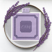 Serviette En Papier Lilac et Lavender Script Initiales Mariage