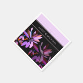 Serviette En Papier Lilac fiançailles/Elegant et Floral noir (Coin)