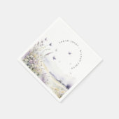 Serviette En Papier Lilac Fleur sauvage Butterfly Field Mariage paysag (Coin)