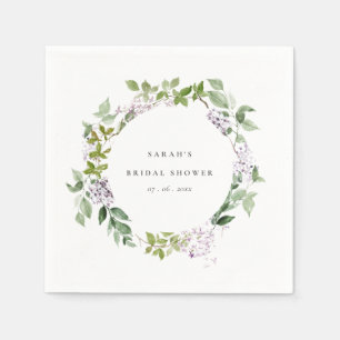 Serviette En Papier Lilac Floral Wreath Cottage Fête des mariées de ja