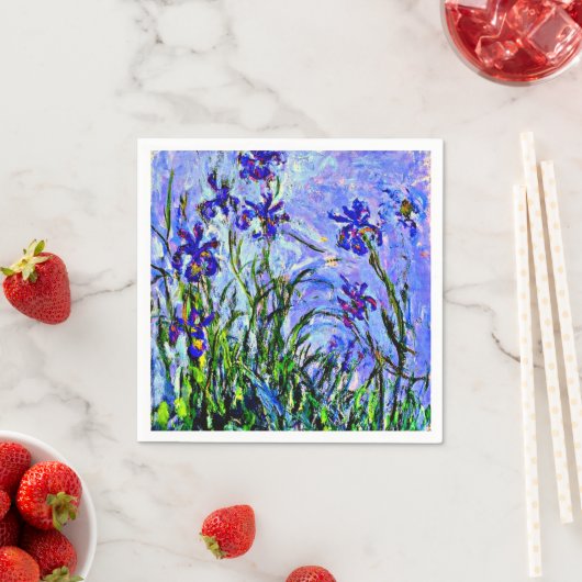 Serviette En Papier Lilac Irises par Claude Monet (En situation)