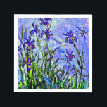 Serviette En Papier Lilac Irises par Claude Monet<br><div class="desc">Célèbre tableau de fleurs de Claude Monet,  Lilac Irises.</div>