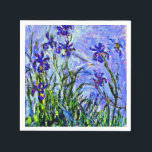 Serviette En Papier Lilac Irises par Claude Monet<br><div class="desc">Célèbre tableau de fleurs de Claude Monet,  Lilac Irises.</div>