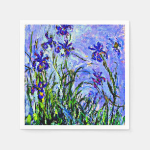 Serviette En Papier Lilac Irises par Claude Monet