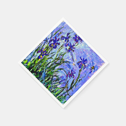 Serviette En Papier Lilac Irises par Claude Monet (Coin)