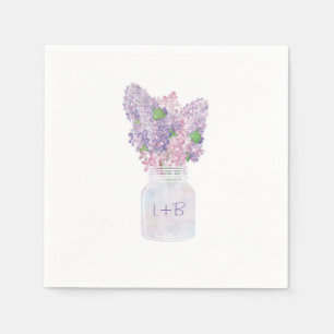 Serviette En Papier Lilac Mason Jar Mariage élégant et rustique