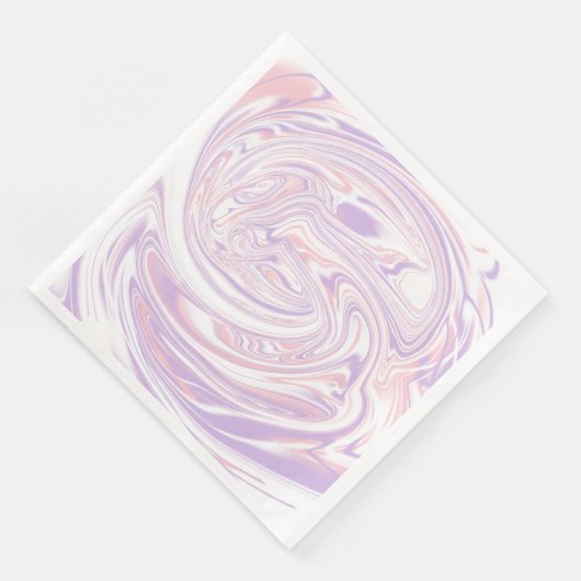 Serviette En Papier Lilac rose Moderne Abstrait en marbre liquide (Coin)