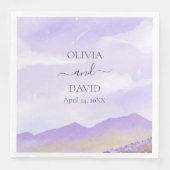 Serviette En Papier Lilac Starry Nuit Paysage Mariage personnalisé (Devant)