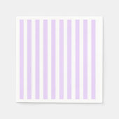 Serviette En Papier Lilac violet et blanc bonbons rayures (Devant)
