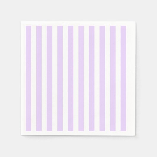 Serviette En Papier Lilac violet et blanc bonbons rayures (Devant)